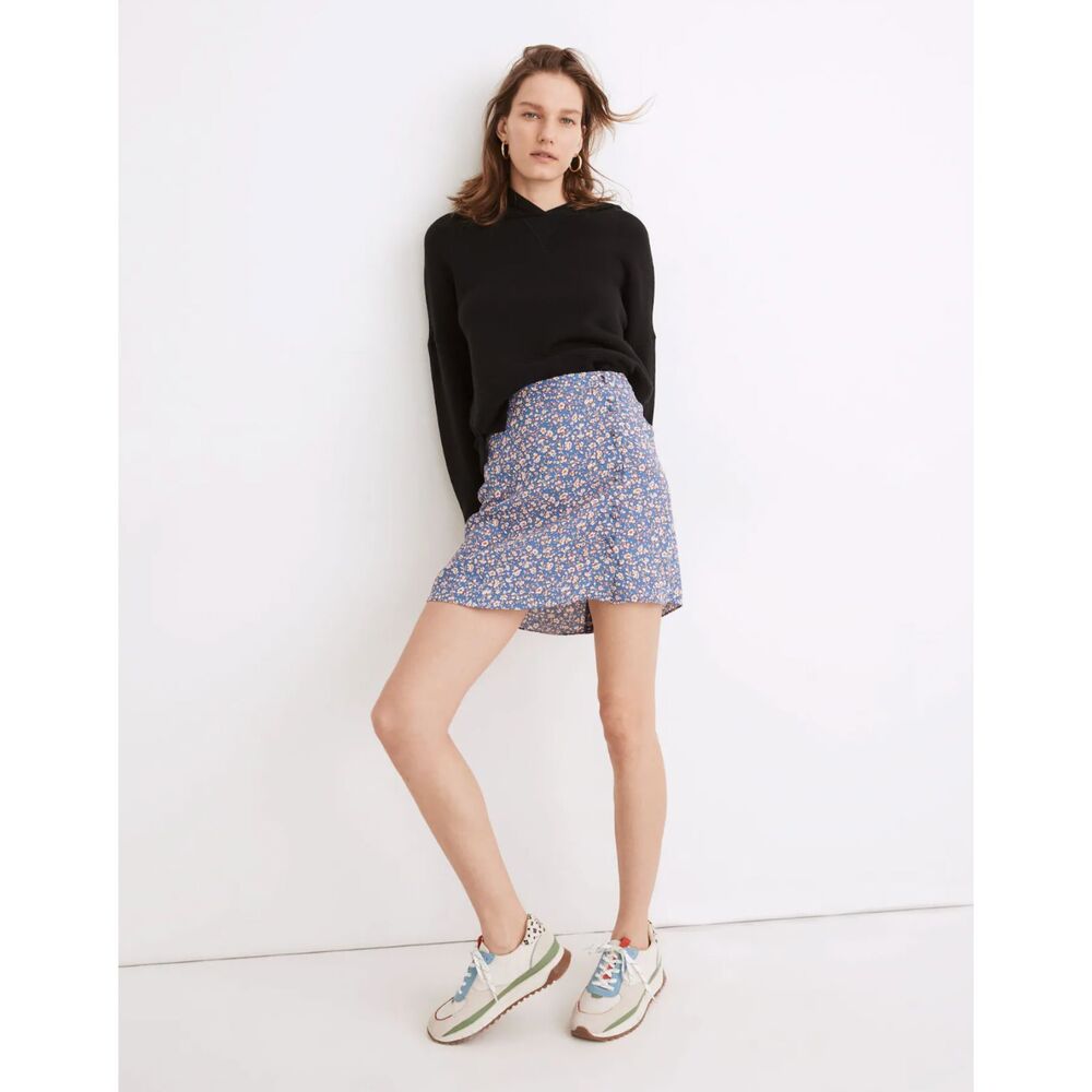 NWOT Madewell Porch Side-Button Mini Skirt in Summer Vines - sz 0